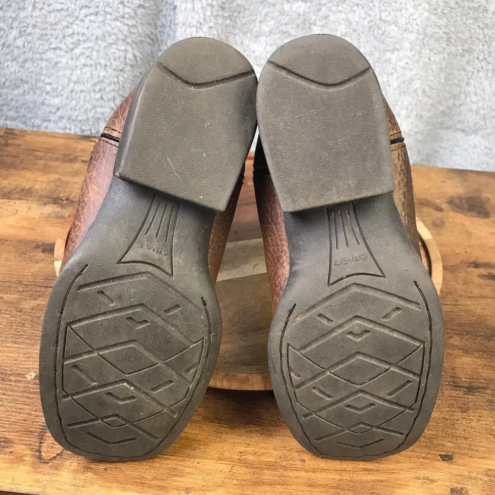 Ariat Tombstone Western Boots Kids 3 Brown Black Blue Stitched Square Toe Cowboy